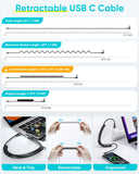 Right Angle Coiled Cable, 90 Degree USB A to USB C Cable, 3Ft/0.9M, B082AC