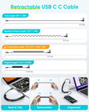 Right Angle Coiled Cable, 90 Degree USB A to USB C Cable, 4Ft/1.2M, B082AC