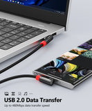 SUNGUY Right Angle 3A USB C Cable Fast Charging Data Cable B045C#