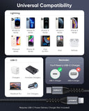 USB C to Lightning Cable, iPhone Charger cable Nylon Braided, B005CL