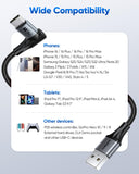 Right Angle USB C Cable, 90 Degree USB A to USB C Fast Charging Cable, B085AC