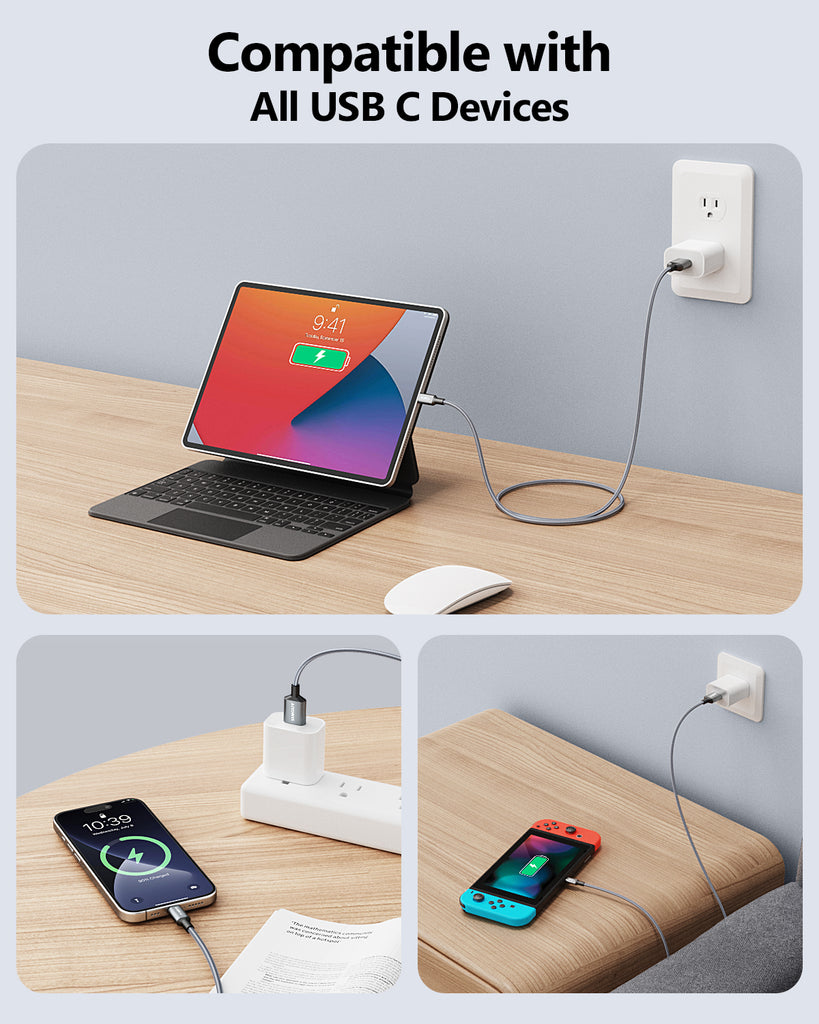 SUNGUY USB Type C Cable Fast Charging Data Cable B004C