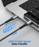 SUNGUY Type C to Micro USB Cord Support OTG Nylon Braided Compatible B005BC#