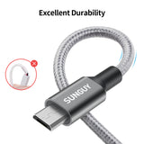 SUNGUY Micro USB 2.0 Nylon Braided Fast Charging & Data Cable (Wholesale & Customized) B004B#