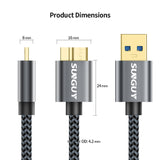 SUNGUY Micro USB 3.0 Cable USB A Male to Micro B Hard Drive Cable B002#