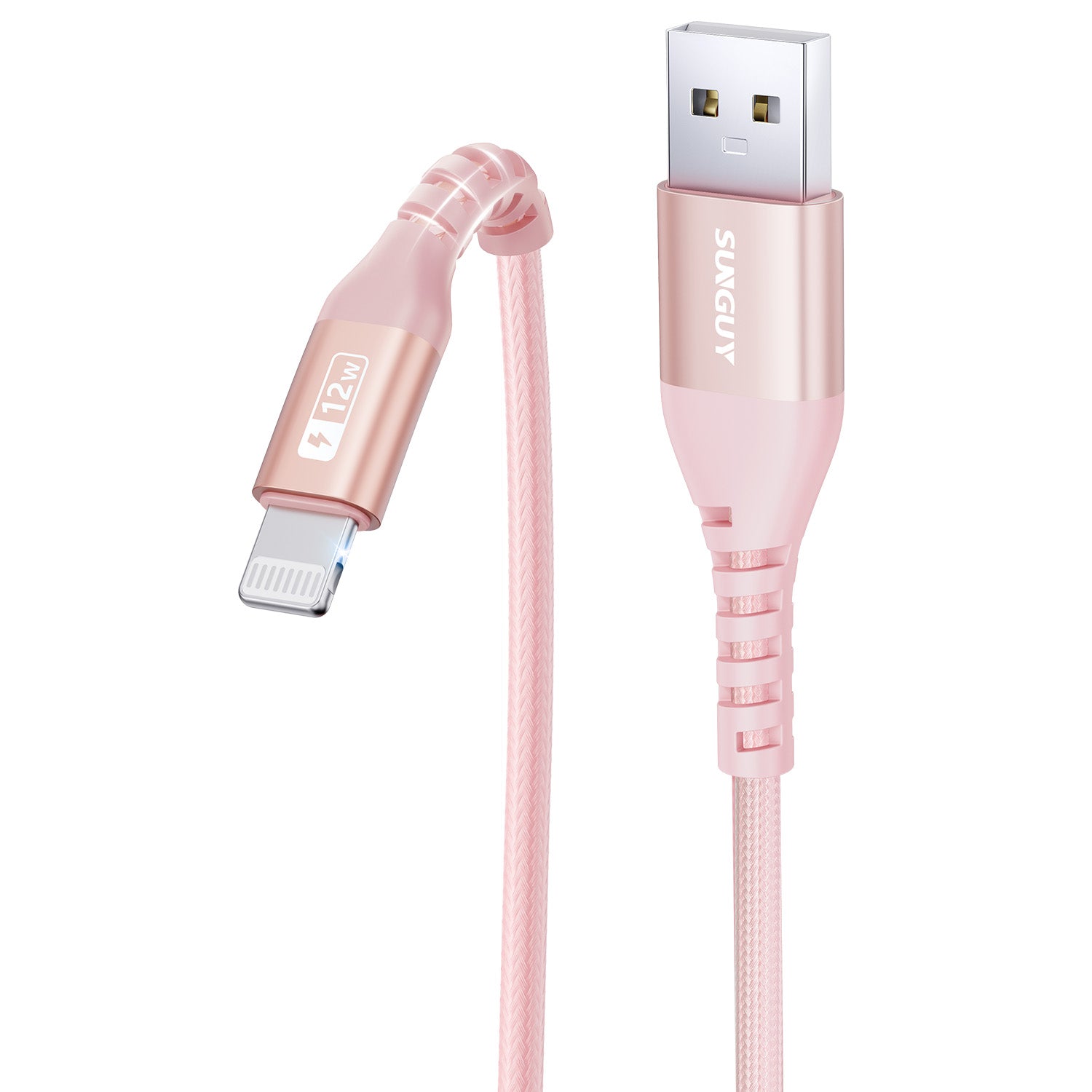 SUNGUY USB A to Lightning Cable, iPhone Charger Cable Nylon Braided, B005AL
