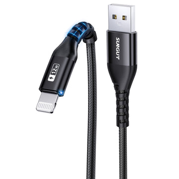 SUNGUY USB A to Lightning Cable, iPhone Charger Cable Nylon Braided, B005AL