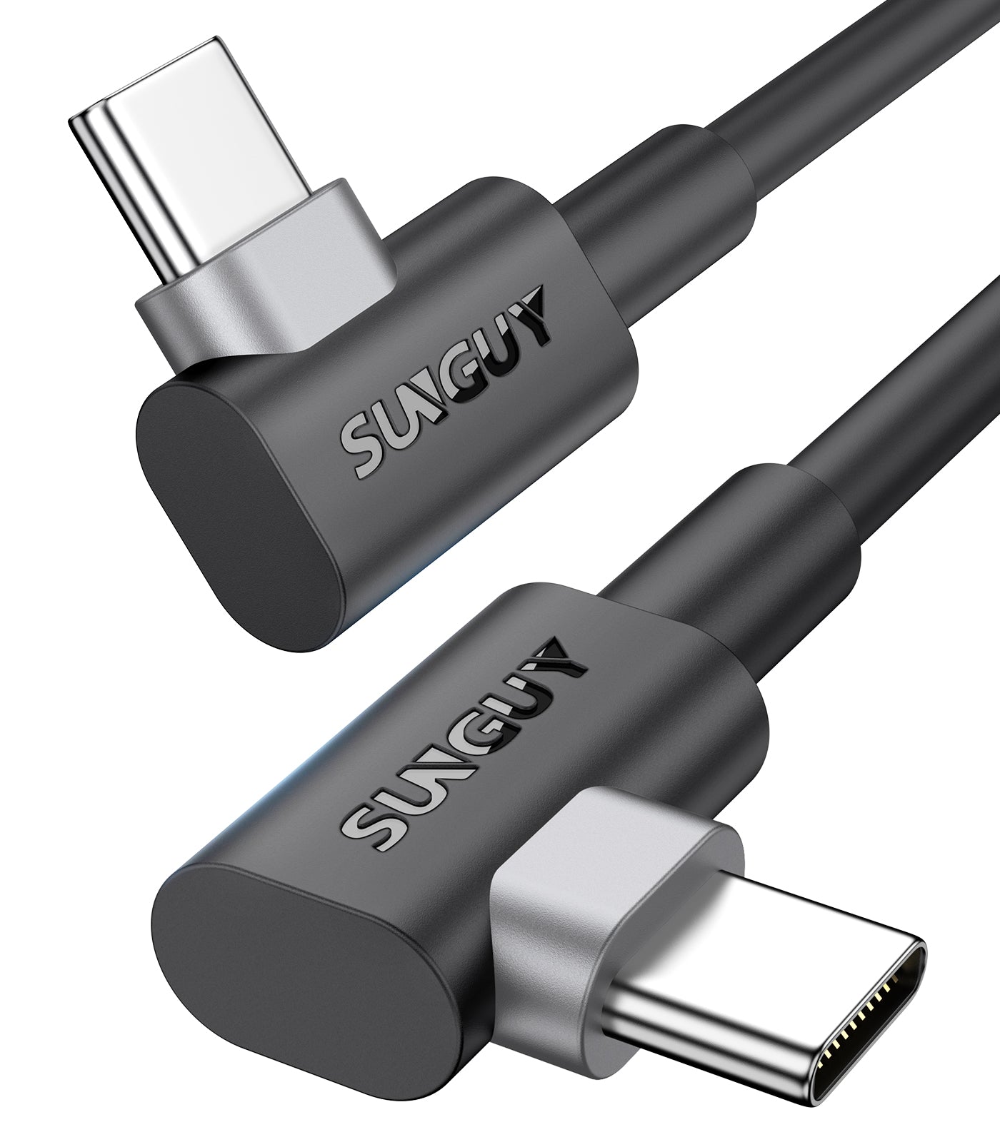 SUNGUY USB C to USB C Cable 90 Degree Right Angle 60W Fast Charging Cable B032CC
