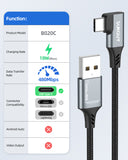 SUNGUY 90 Degree USB Type C Cable  Wholesale 100pcs / lot 3A USB 2.0 Fast Charger Cable