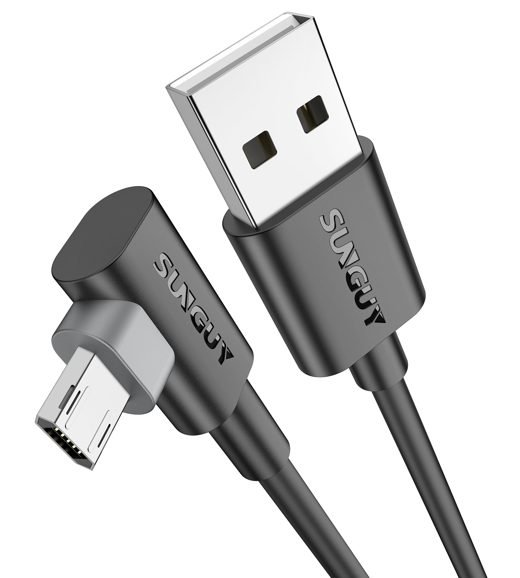 SUNGUY Right Angle 90 Degree Micro USB Fast Charge Data Cable, B030B