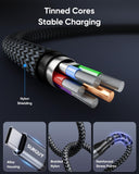 USB C to Lightning Cable, iPhone Charger cable Nylon Braided, B005CL