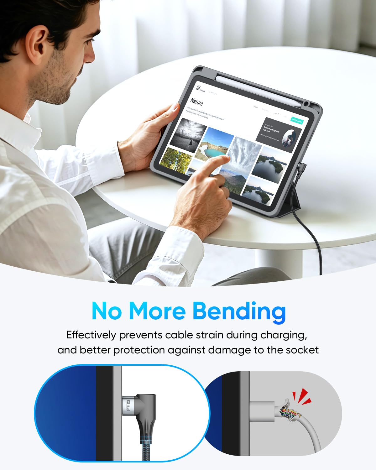 SUNGUY Right Angle 90 Degree USB C to USB A Cable, B086AC