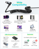 Right Angle Coiled Cable, 90 Degree USB A to USB C Cable, 4Ft/1.2M, B082AC