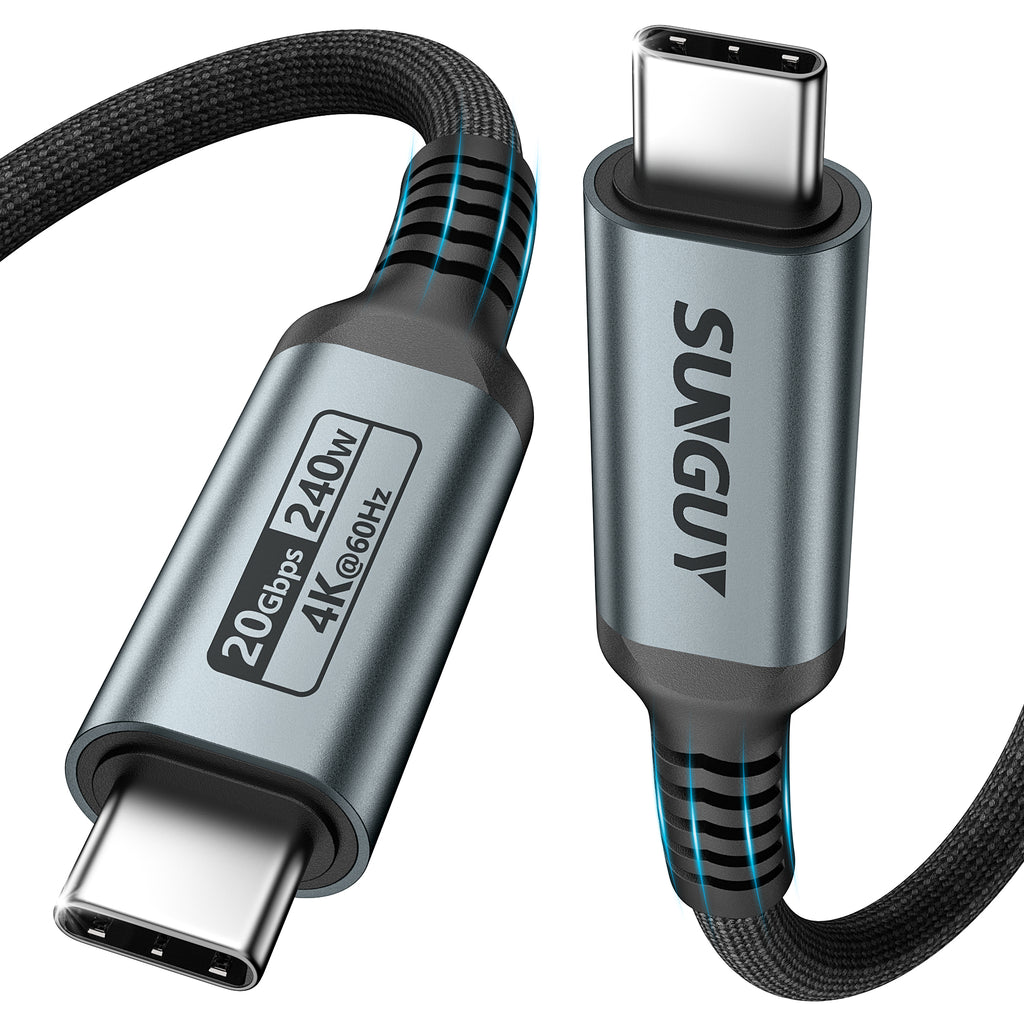 SUNGUY  USB C to USB C Cable,20Gbps USB C 3.2 Gen 2 Data 240W PD Cable, 4K Wholesale 100pcs / lot