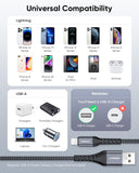 USB A to Lightning Cable, iPhone Charger cable Nylon Braided, B005AL