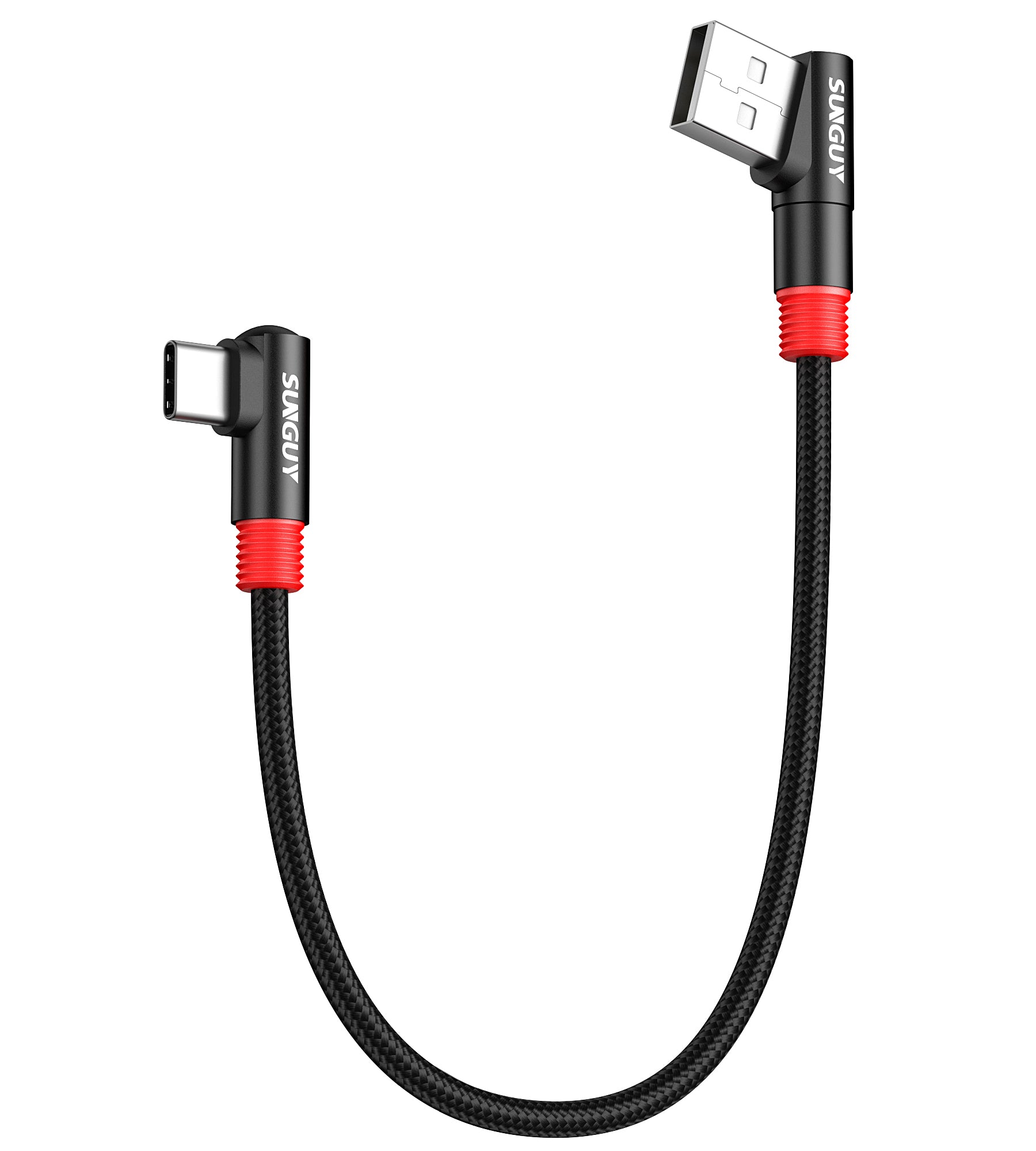 SUNGUY Right Angle 3A USB C Cable Fast Charging Data Cable, B045C