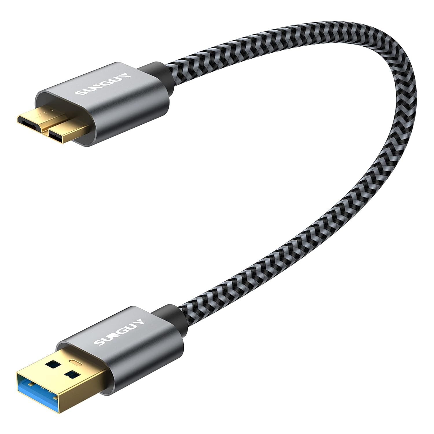 SUNGUY Micro USB 3.0 Cable USB A Male to Micro B Hard Drive Cable, B002