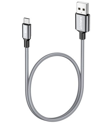 SUNGUY Micro USB 2.0 Nylon Braided Fast Charging & Data Cable, B004B