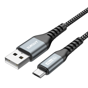 SUNGUY Micro USB 2.0 Cable Braided Fast Charging Data Sync Cord, B005B