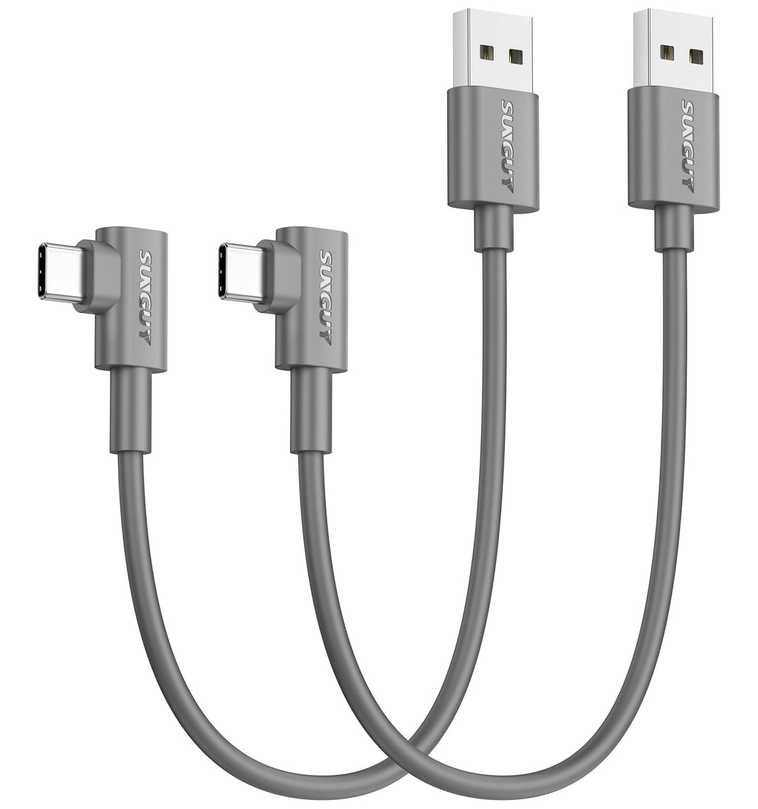 SUNGUY 90 Dgree USB A to USB C Cable 18W Fast Charging Data Cable, B030AC
