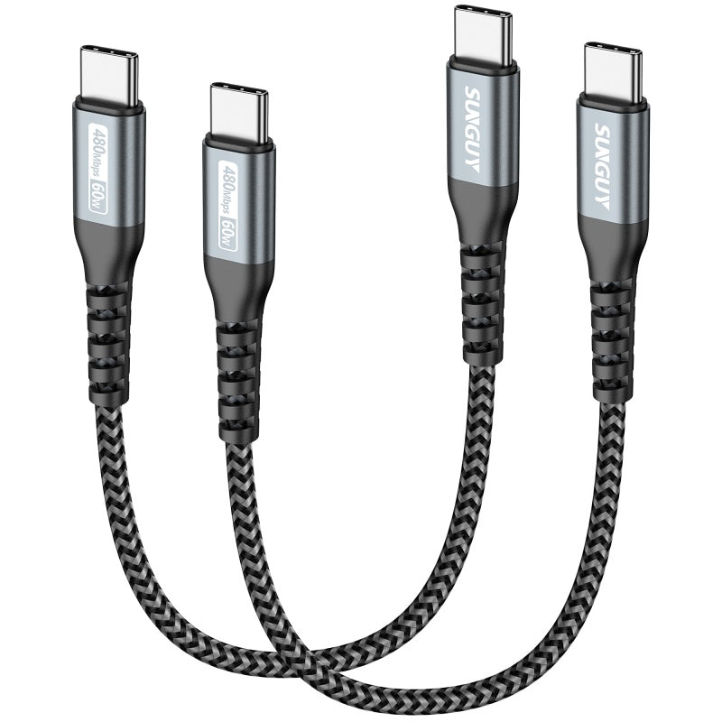 SUNGUY USB C to USB C Cable 60W PD Fast Charge Type C Charger Cable, B010CC