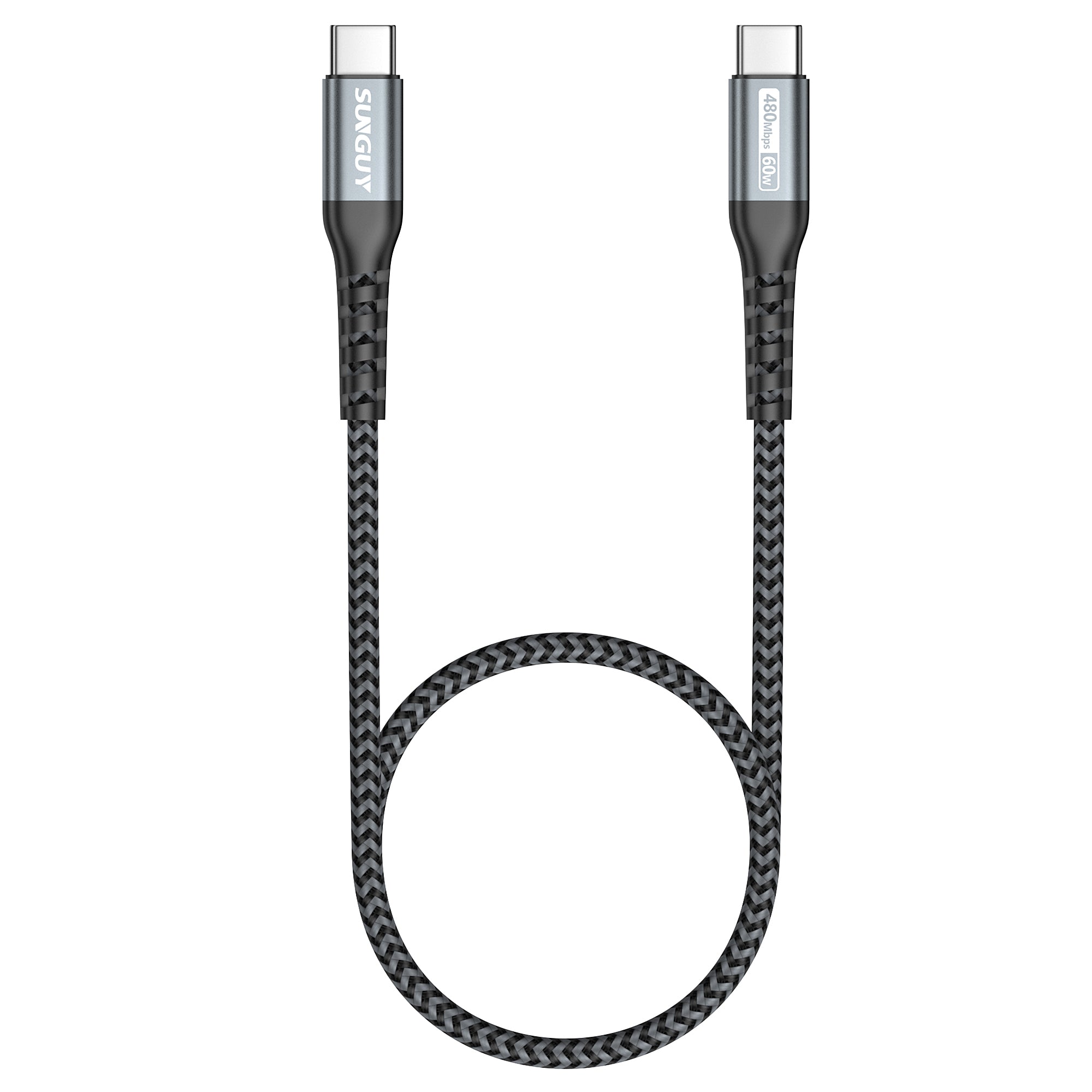 SUNGUY USB C to USB C Cable 60W PD Fast Charge Type C Charger cable, B035