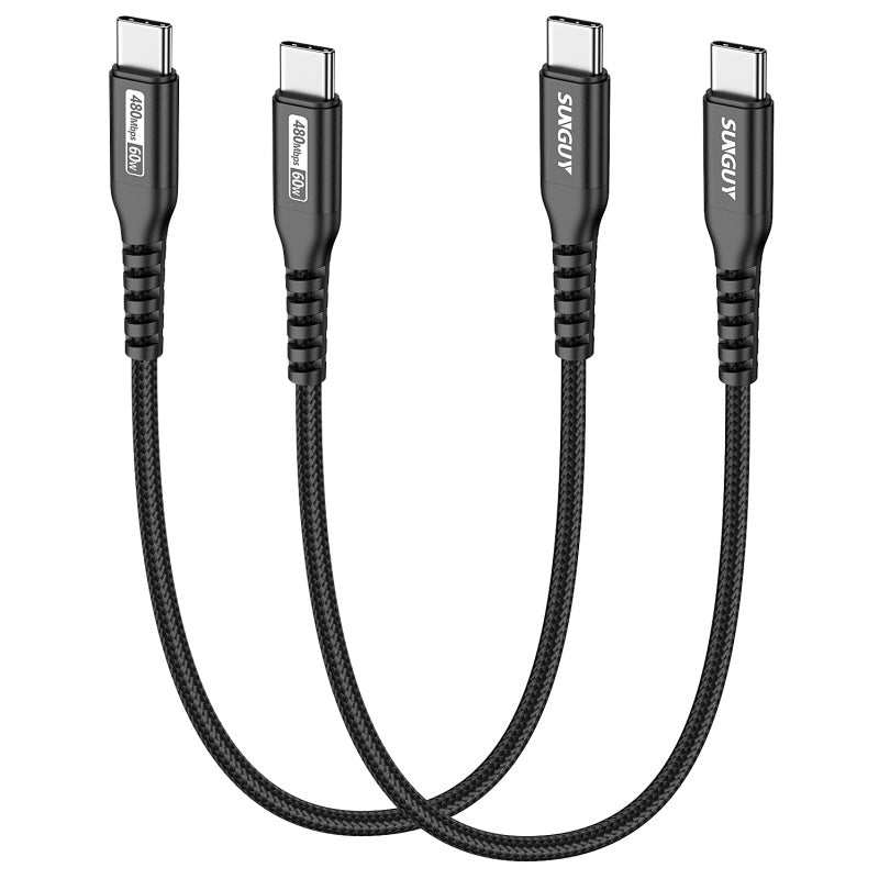 SUNGUY USB C to USB C Cable 60W PD Fast Charge Type C Charger Cable, B010CC