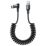 Right Angle Coiled Cable, 90 Degree USB A to USB C Cable, 2Ft/0.6M, B082AC