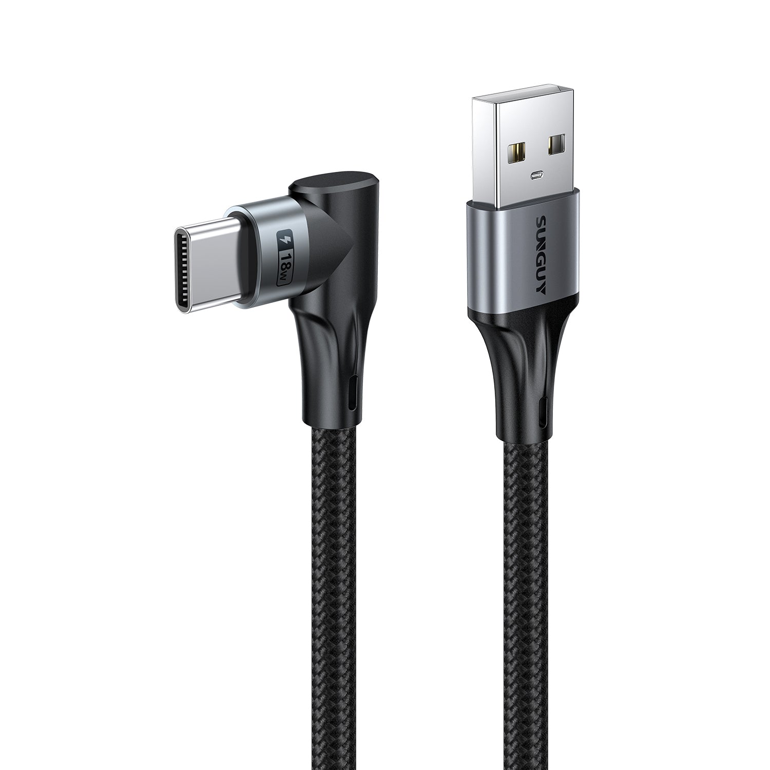 SUNGUY Right Angle 90 Degree USB C to USB A Cable, B086AC