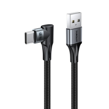 SUNGUY Right Angle 90 Degree USB C to USB A Cable, B086AC