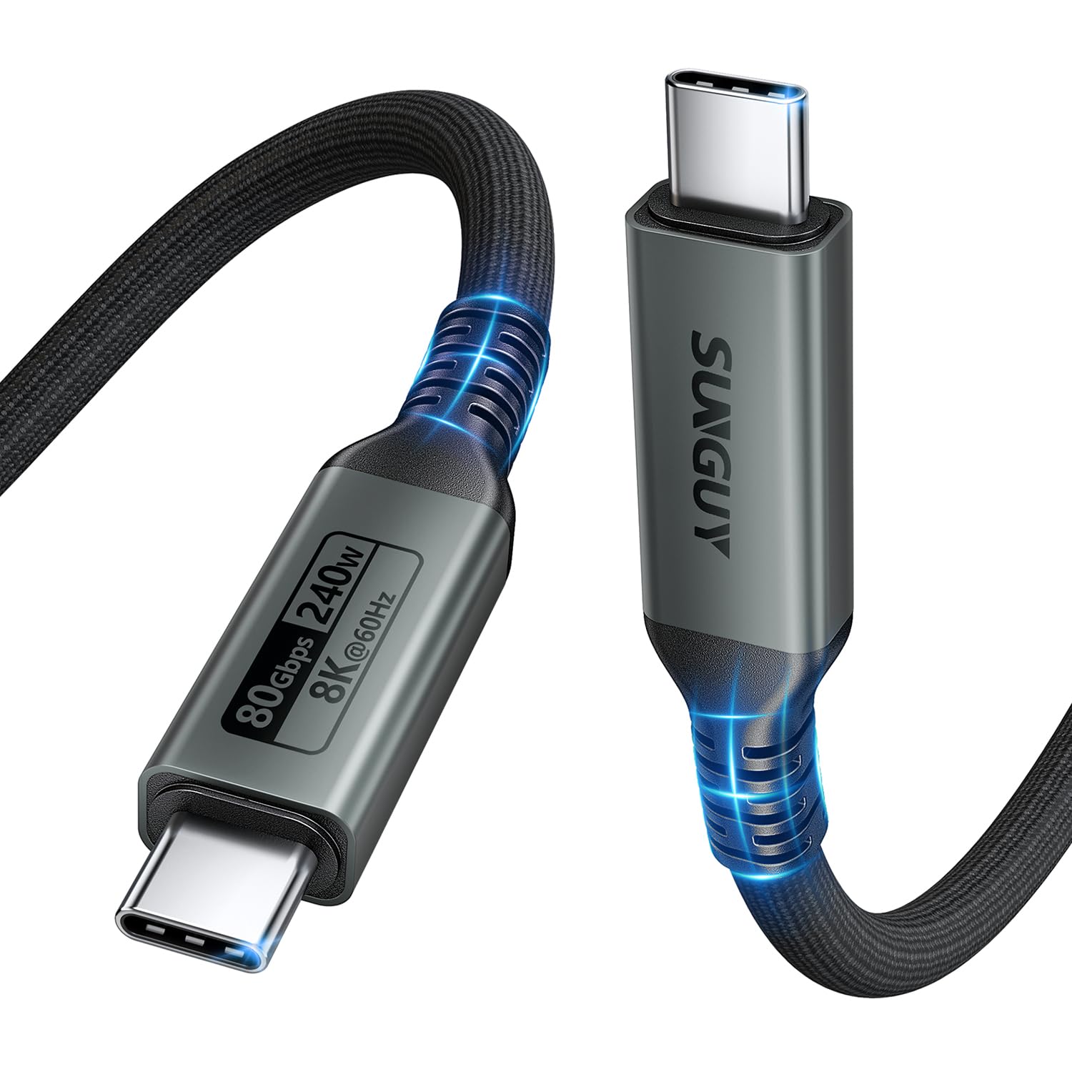 SUNGUY USB C to USB C Cable, 80Gbps Data Transfer 240W Fast Charging, ‎B142