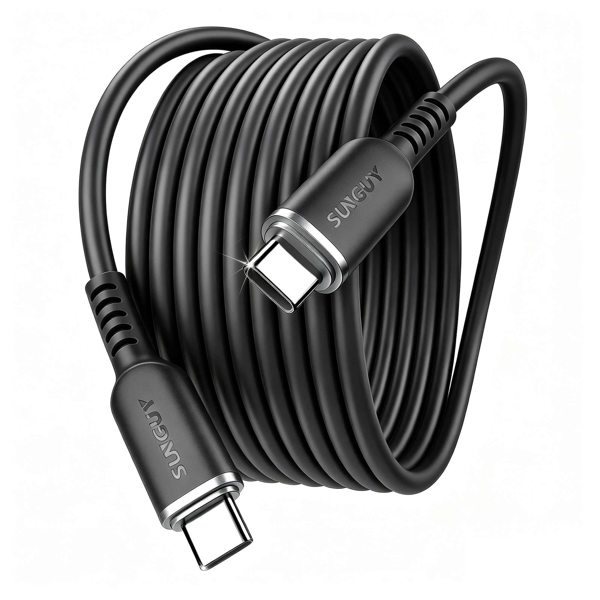 SUNGUY 100W USB C to USB C Cable, Soft Silicone, Fast Charging, B065CC