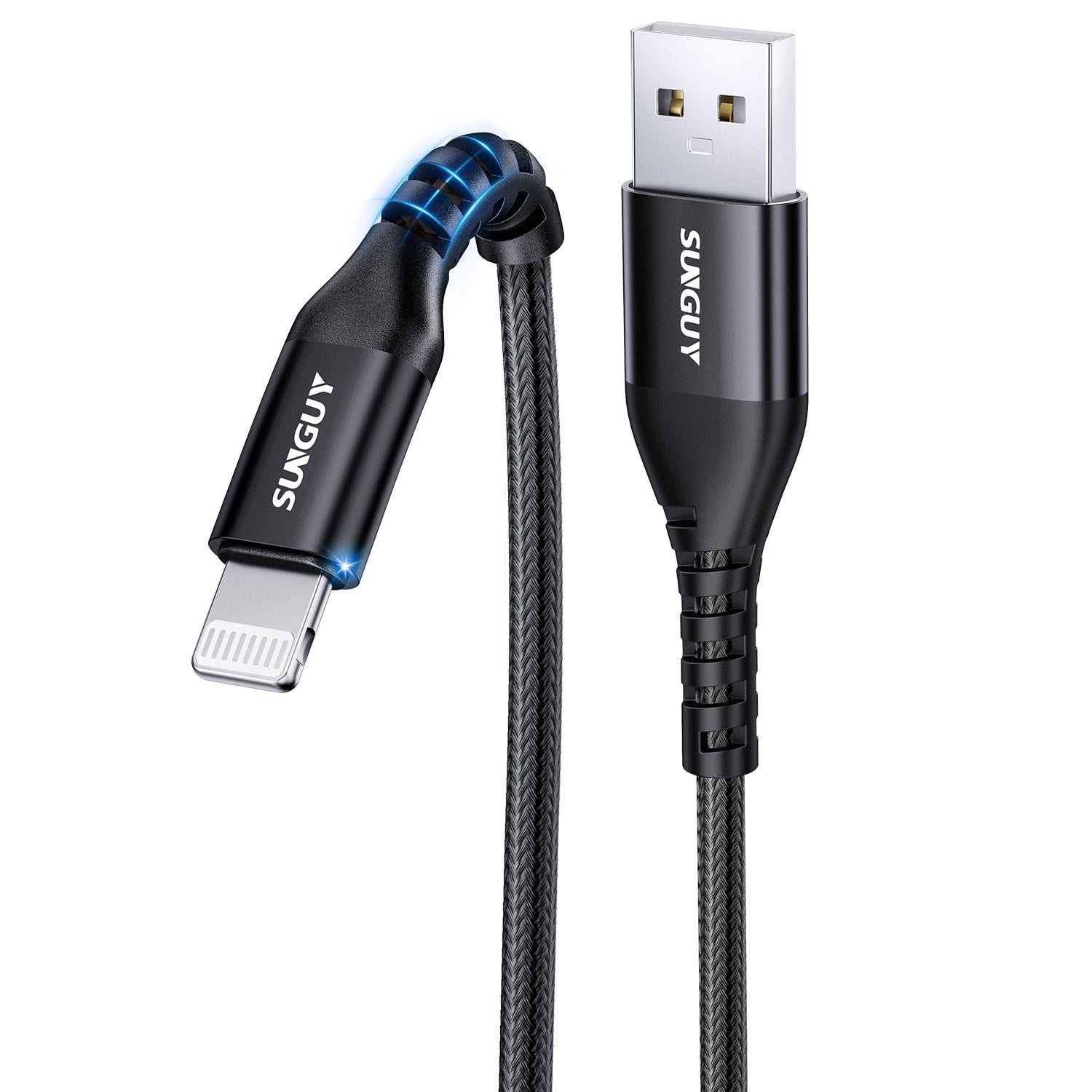 USB A to Lightning Cable, iPhone Charger cable Nylon Braided, B005AL