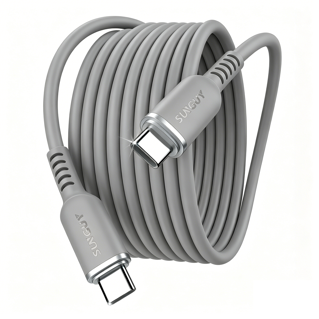 SUNGUY 100W USB C to USB C Cable, Soft Silicone, Fast Charging, B065CC