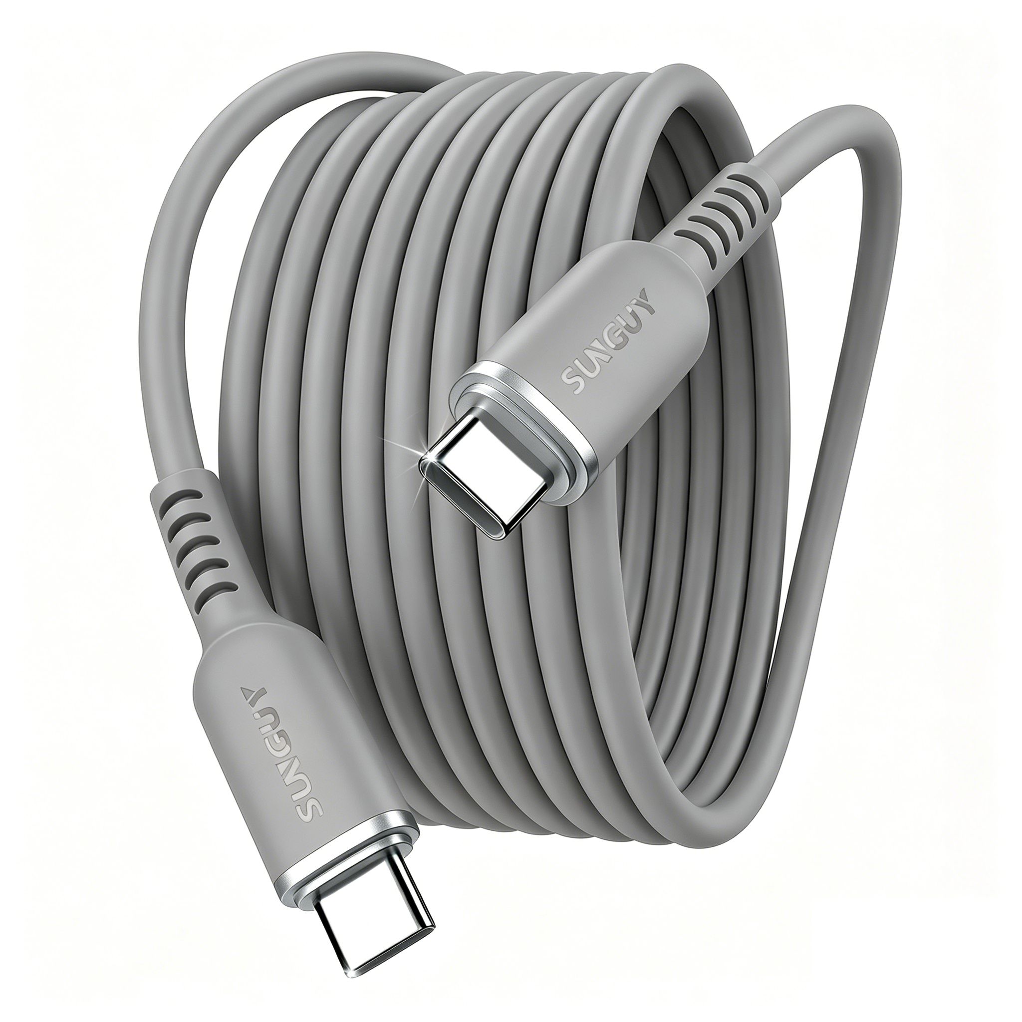SUNGUY 100W USB C to USB C Cable, Soft Silicone, Fast Charging, B065CC