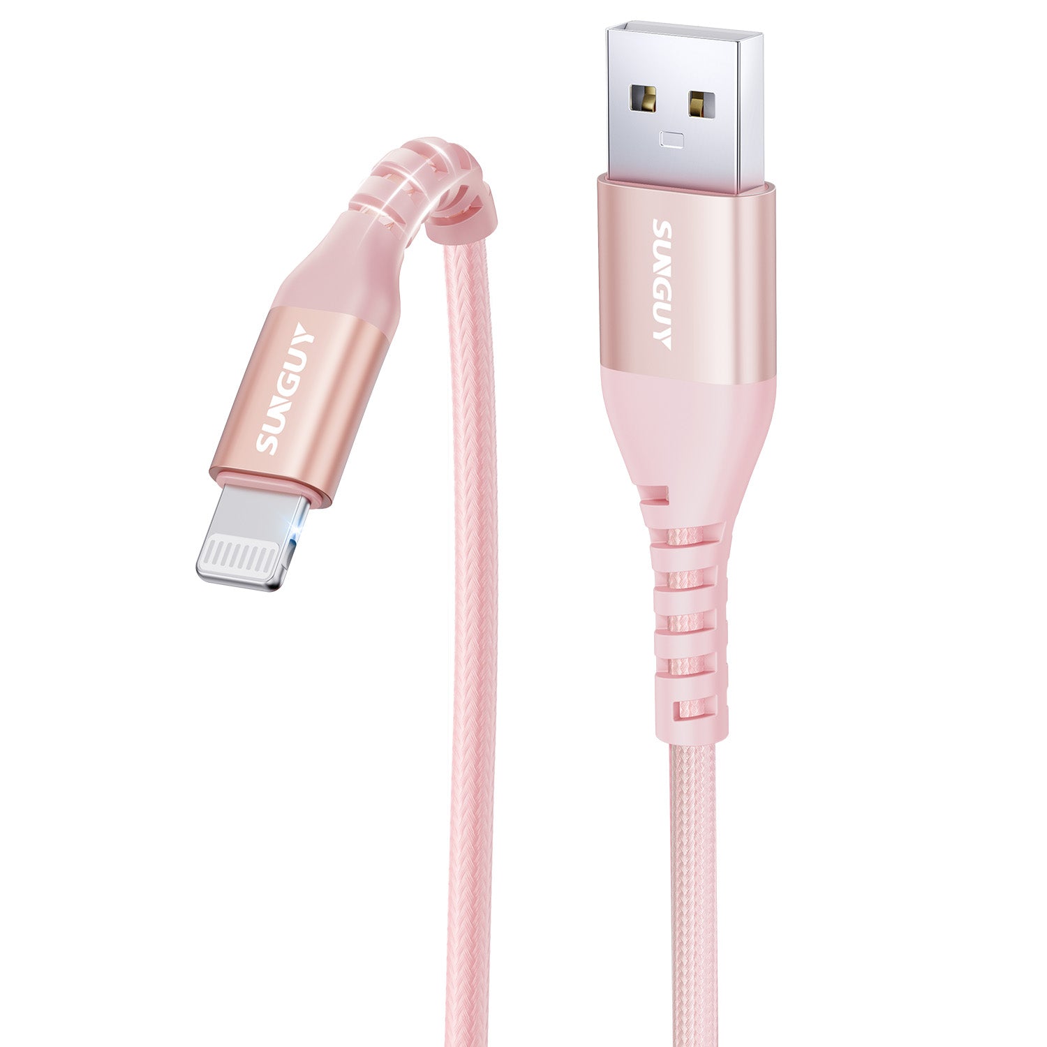 SUNGUY USB A to Lightning Cable, iPhone Charger cable Nylon Braided, B005AL