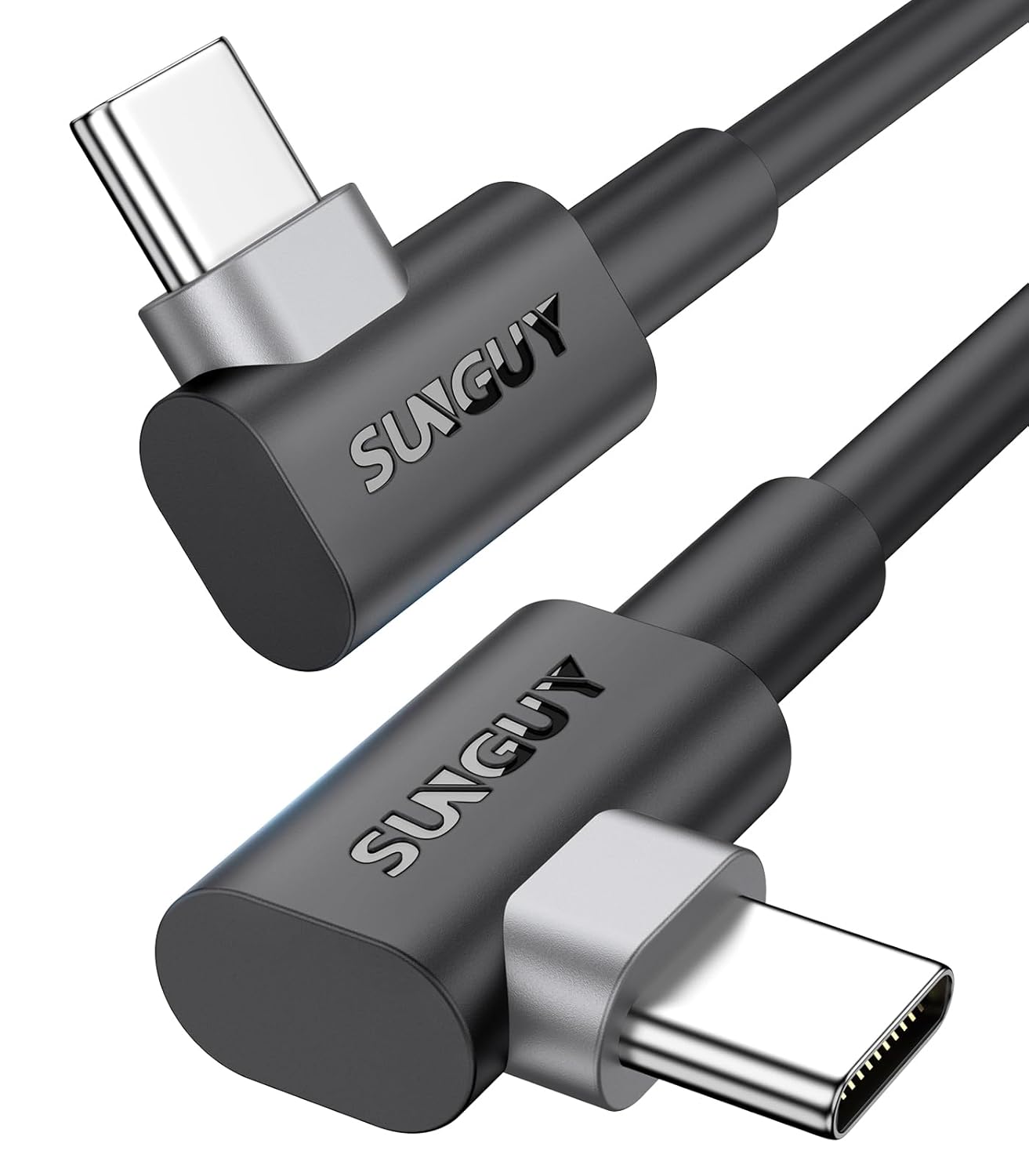 SUNGUY USB C to USB C Cable, 60W Fast Charging 90 Degree Right Angle, B032