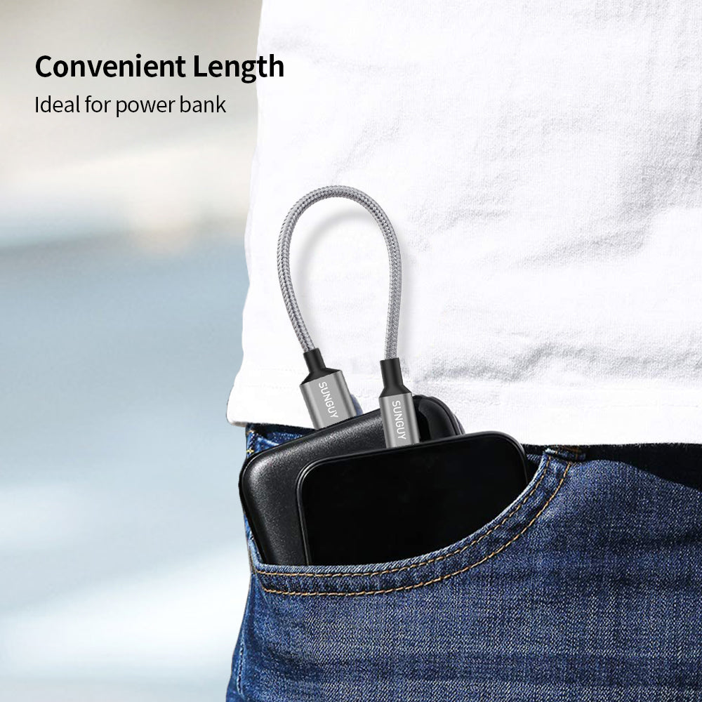 SUNGUY Micro USB 2.0 Nylon Braided Fast Charging & Data Cable, B004B