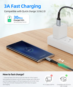 USB C 3.1 Gen 2 USB A Android Auto Cable 10Gbps 3A USB A to C Data Fast Charging Cablee (Wholesale & Customized)