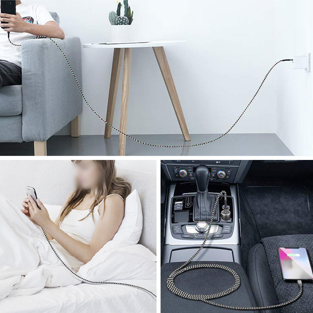 SUNGUY Micro USB 2.0 Cable Braided Fast Charging Data Sync Cord, B005B