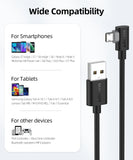 SUNGUY Right Angle 90 Degree Micro USB Fast Charge Data Cable (Wholesale & Customized)