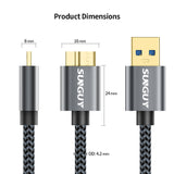 SUNGUY SUNGUY Micro USB 3.0 Cable USB A Male to Micro B Hard Drive Cable  (Wholesale & Customized)