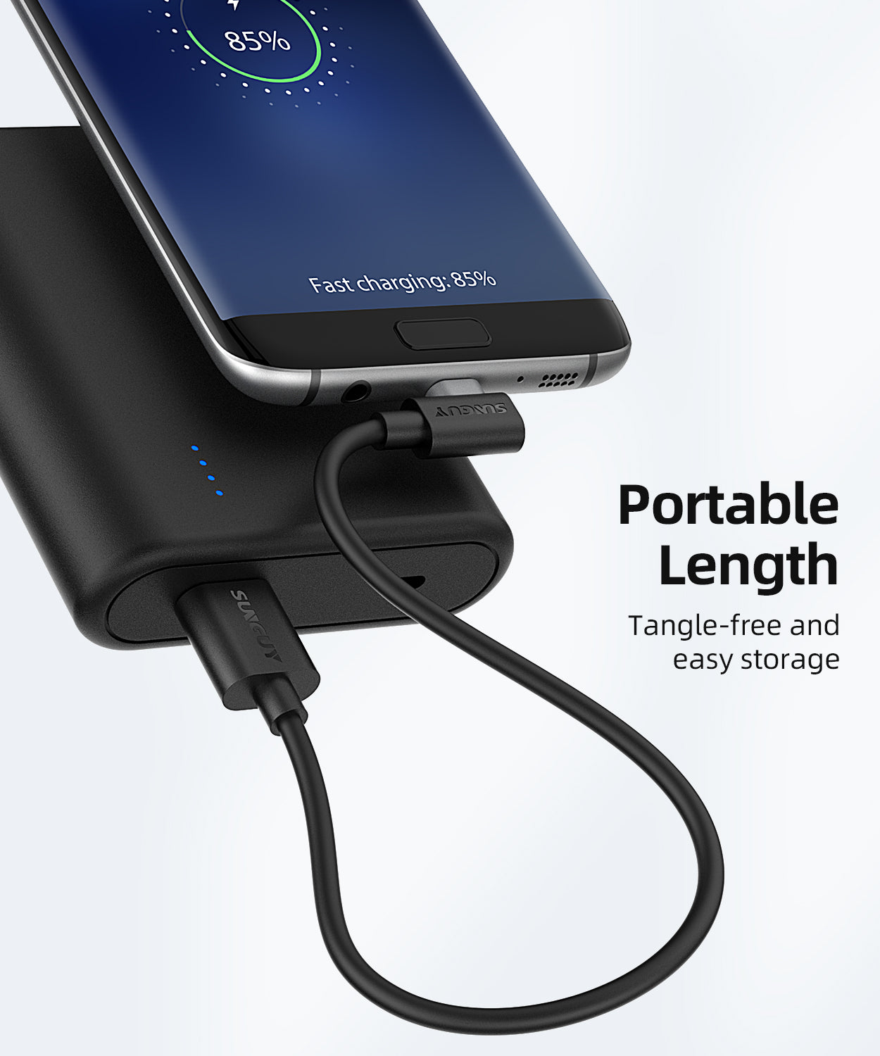 SUNGUY Right Angle 90 Degree Micro USB Fast Charge Data Cable, B030B