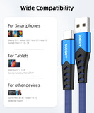 SUNGUY Short USB A to USB C Cable Fast Charging Data Sync Fabric USB Type C Cord(Wholesale & Customized)
