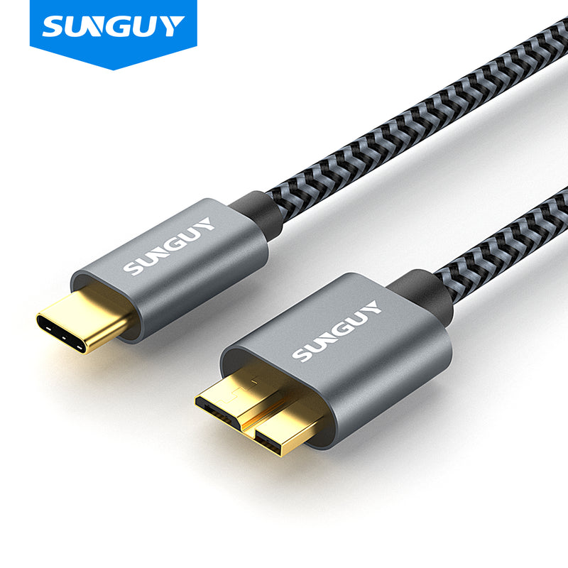 SUNGUY USB C to Micro B Cable USB 3.0, USB C Male to Micro B Male Hard Drive Cable Compatible  (Wholesale & Customized)
