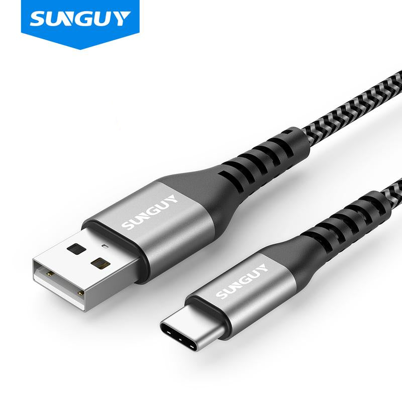 SUNGUY USB C Android Auto Cable 1.5FT, 10Gbps USB C 3.1 Gen 2 to USB Cable  Data Transfer, Right Angle USB to USB C 3A Fast Charging for Car, Samsung
