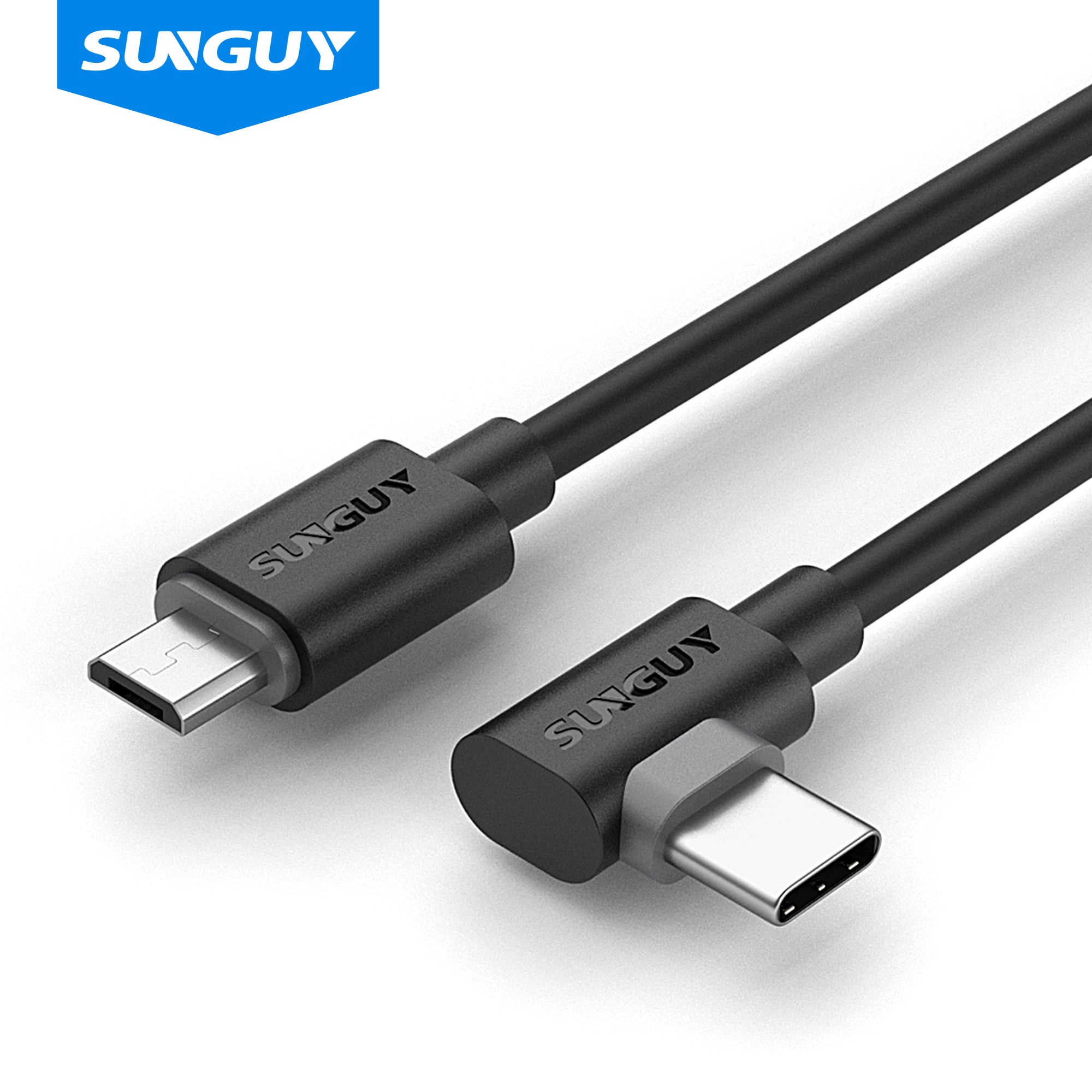 SUNGUY Micro USB  to USB C Right Angle cable charging cable (Wholesale & Customized)