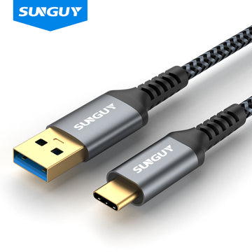 SUNGUY USB C 3.1 Gen 2 USB A Android Auto Cable 10Gbps 3A USB A to C Data Fast Charging Cable, B104